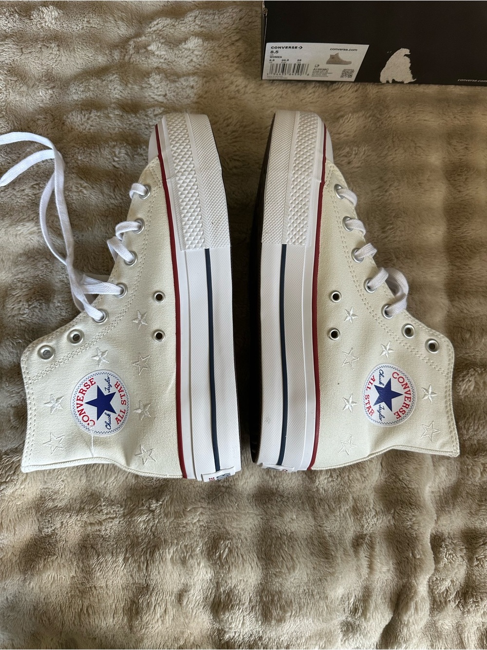 NWOB Converse CTAS Lift Hi Vintage White Womens 8.5 - Picture 2 of 8